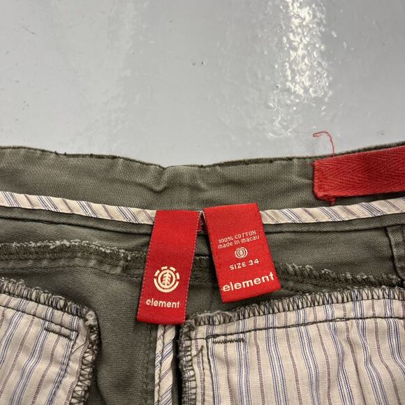 Vintage Y2k Element Olive Paint Splatter Skater Cargos 34x12 - Picture 4 of 4